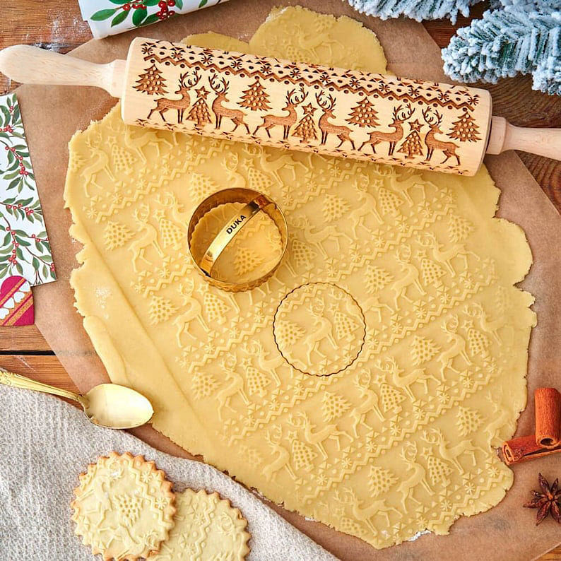 Christmas Rein Deer - Embossing Rolling Pin CustomizedGift