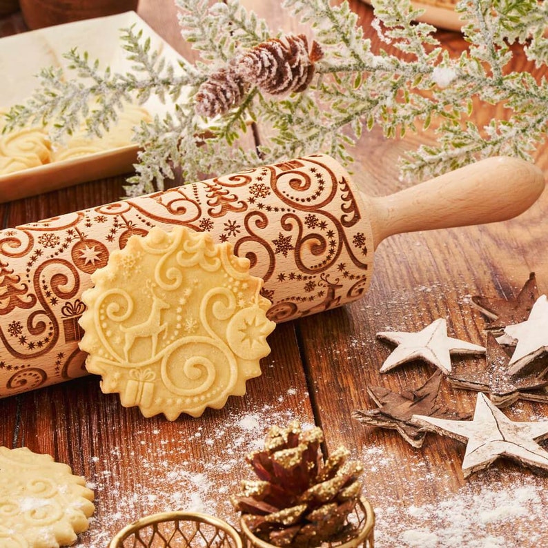 Christmas Pattern - Embossing Rolling Pin CustomizedGift