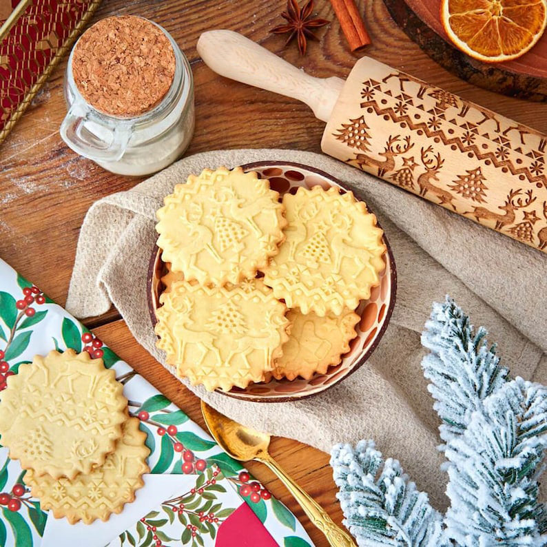 Christmas Rein Deer - Embossing Rolling Pin CustomizedGift