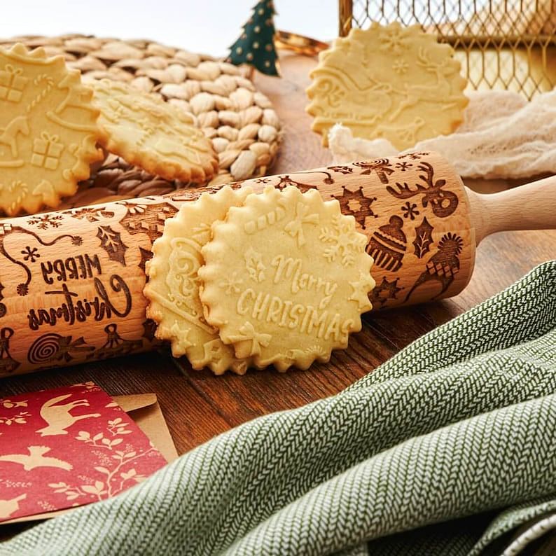 Merry Christmas - Embossing Rolling Pin CustomizedGift
